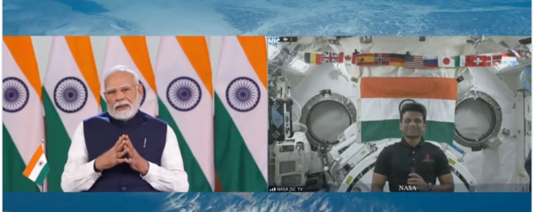 PM Modi interacts with Group Captain Shubhanshu Shukla